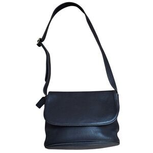 Coach Womens Vintage Black Sonoma Pebbled Leather Crossbody Shoulder Purse 4903